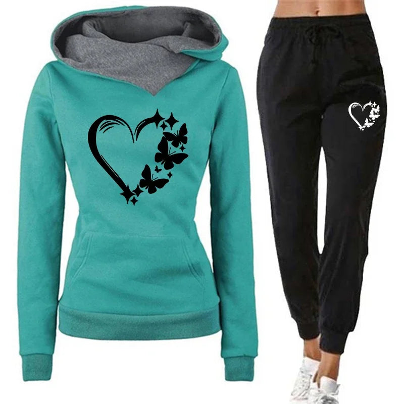 Damen-Trainingsanzug, Kapuzenpullover, lange Ärmel, heiße Verkäufe, lässige einteilige Sweatshirts, tägliche Jogginghosen, Komfort, Outdoor, Joggen, Sport