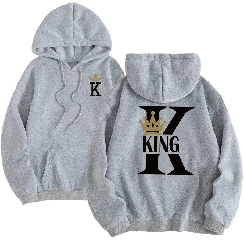 Heiße Verkäufe Herren Damen Hoodies König Königin Druck Sweatshirts Vielseitige Casual Paar Kleidung Täglichen Pullover Herbst Winter Y2k