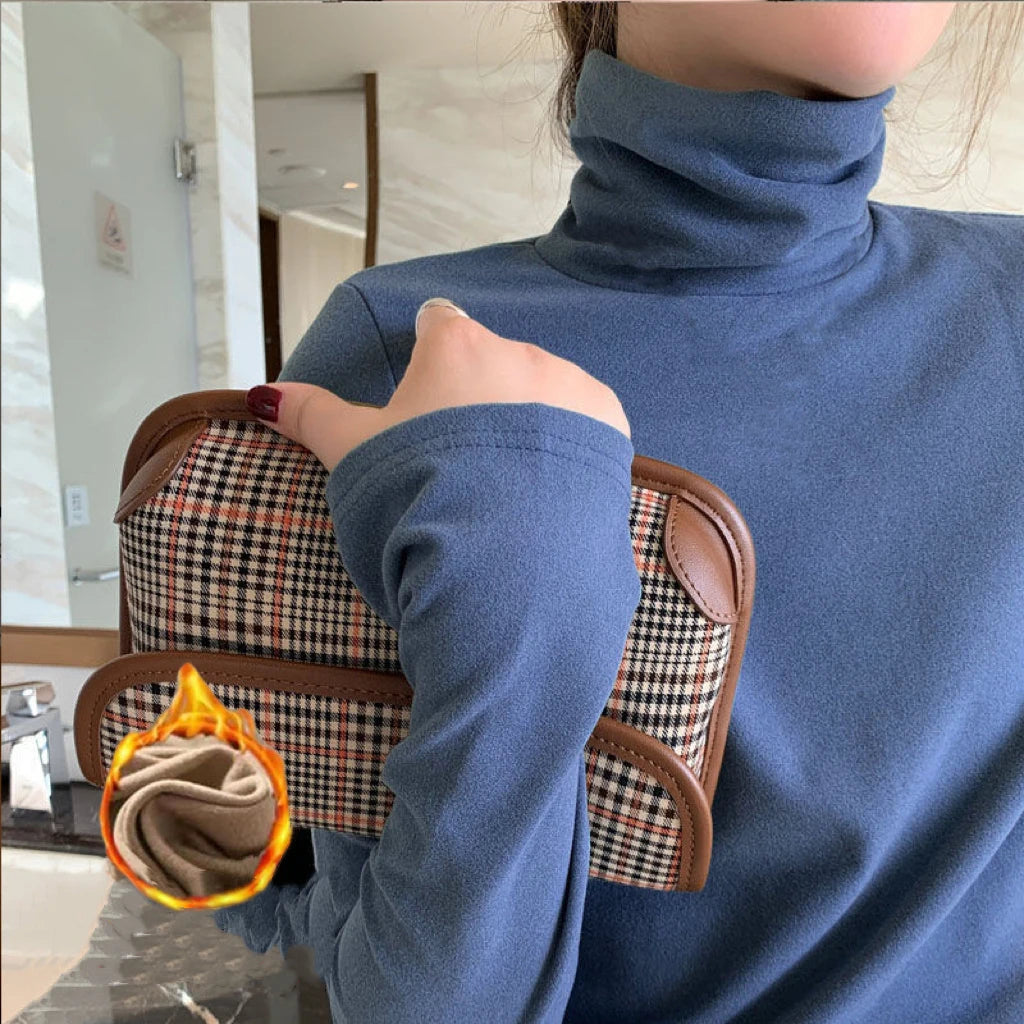 Women Winter Thermal Turtleneck – Double-Sided Velvet Warm Pullover
