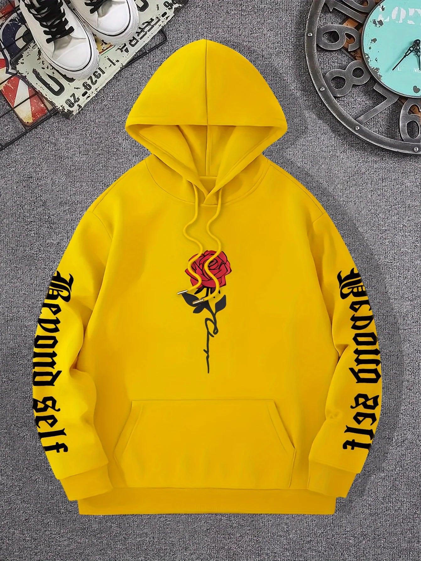 Hoodie mit Rose Print – Afromod Self | Oversize Streetwear