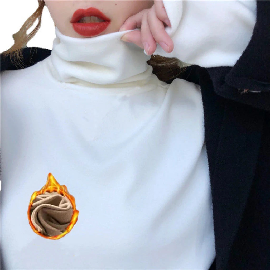 Women Winter Thermal Turtleneck – Double-Sided Velvet Warm Pullover