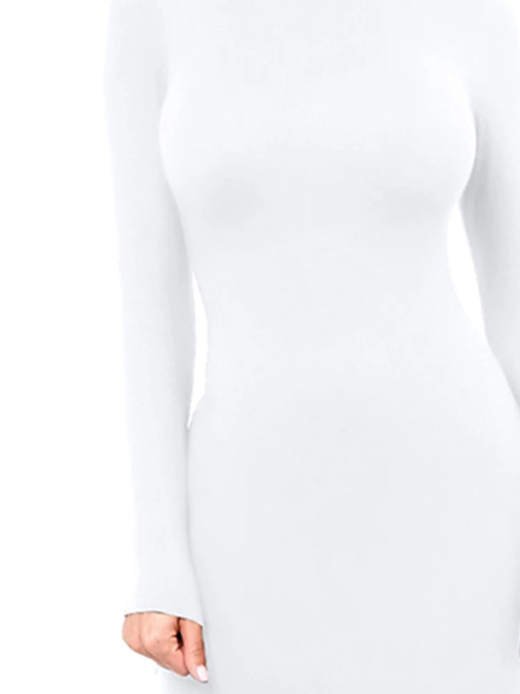 Women’s Long Sleeve Bodycon Dress – Slim Fit – Autumn & Winter Elegance